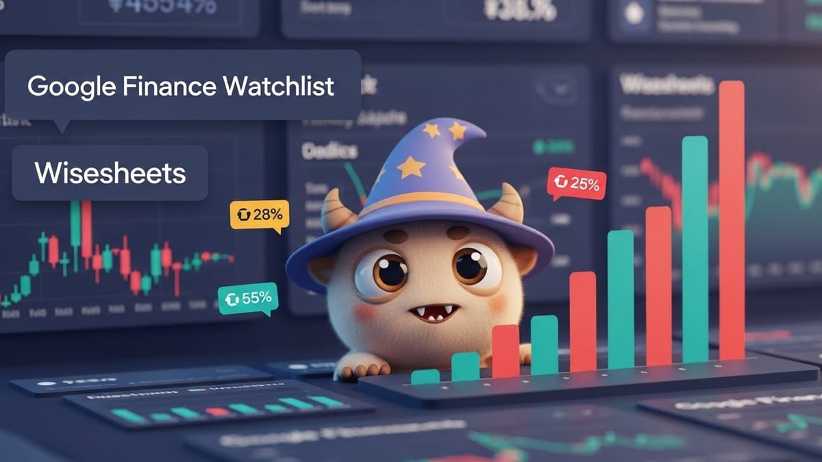 Discover how to transform a basic Google Finance Watchlist into a powerful, automated stock-tracking dashboard with Wisesheets and Google Sheets